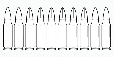 editable bullet ammo vector graphic for armament illustrations ammunition and military insignia design templates