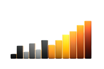 business graph on white background