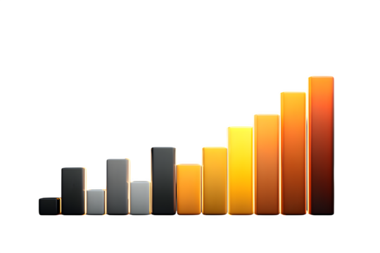 business graph on white background