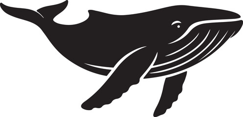 Leaping humpback whale ocean theme, Majestic whale silhouette illustration