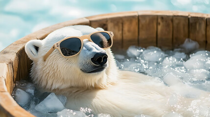 Chilling Bear Polar Bear Relaxes