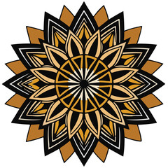 Abstract floral vector illustration featuring an ornamental design with leaves and sun-like elements, perfect for summer patterns or vintage decor