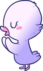 cute cartoon duckling in bright neon color