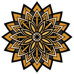 Abstract floral snowflake vector design with decorative winter ornament elements