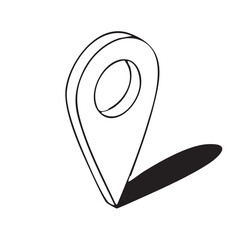 Location Pointer Icon: A minimalist illustration of a location pointer icon, showcasing a simple yet effective design with a subtle shadow for depth.