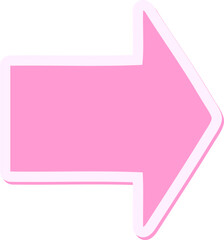 pointing arrow cartoon sticker in bright neon color