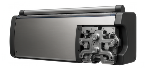 Flat knitting machine with a split cam box for producing three-dimensional knit structures in an industrial setting