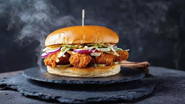 nashville hot spicy chicken sandwich video