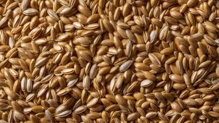 Obraz premium Closeup of organic barley grains: texture and nutrition in golden tones