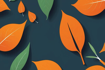 orange with leaf isolated,