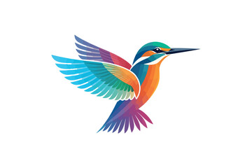 Fototapeta premium Kingfisher Colorful Logo Gradient Vector On White Background.02