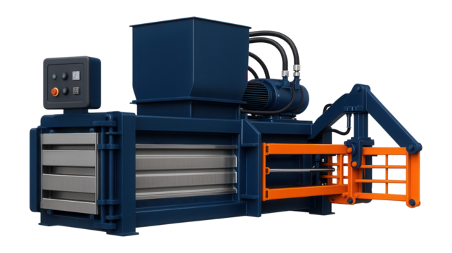 Horizontal auto-tie baler with a side eject system for continuous operation in a high-demand down product packaging line