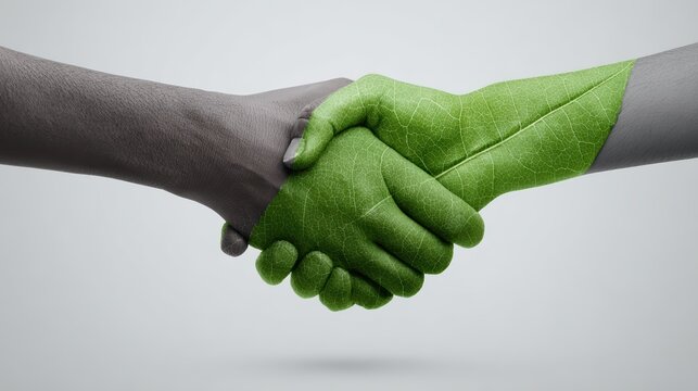 Green Business Deal: Sustainable Partnership Handshake