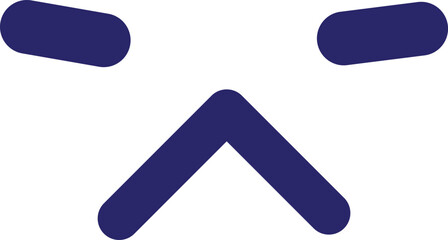 simple annoyed face icon in bright neon color