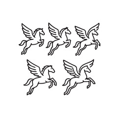 Fototapeta premium Winged Horse Silhouette Icon Vector