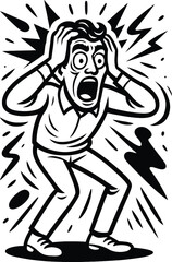 Fototapeta premium black and white shocked businessman vector