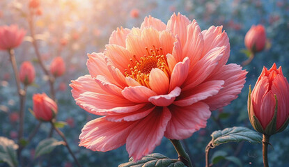 red flowers in the garden