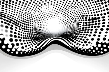 Abstract black and white halftone tunnel design