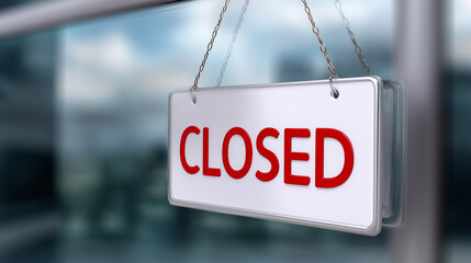 Closed sign with open-close business concept