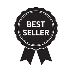 Black best seller award ribbon bestseller circle