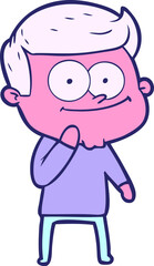 cartoon happy man in bright neon color