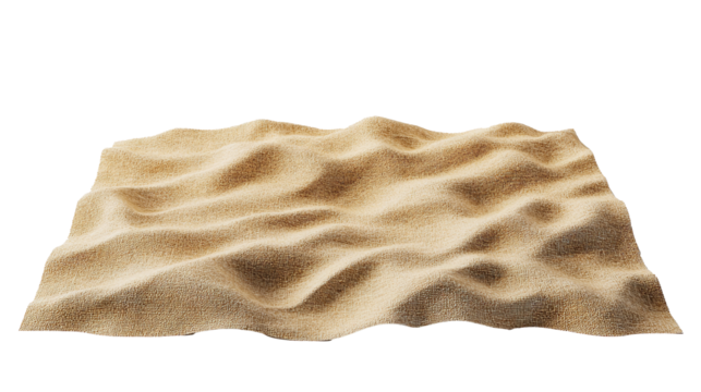 Wavy Terrain Texture Abstract Sand Surface Dune Background Brown Beige on transparent background