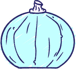 Pumpkin Chalk Drawing in bright neon color