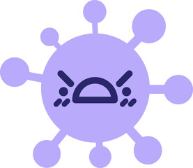 angry virus in bright neon color