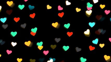 dark background with colorful heart pattern