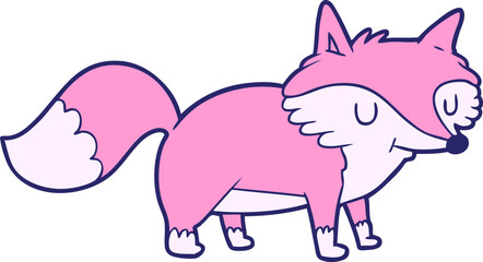cartoon fox in bright neon color