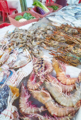 Freshly caught seafood at a market in Kota Kinabalu, Borneo, Malaysia.