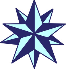 tattoo in traditional style of a star in bright neon color