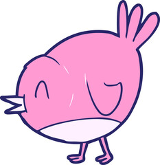 Cartoon Bird in bright neon color