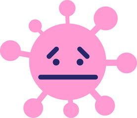 simple surprised virus in bright neon color