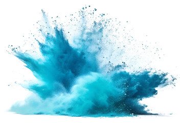 abstract watercolor background , Blue Teal Powder Explosion White Background