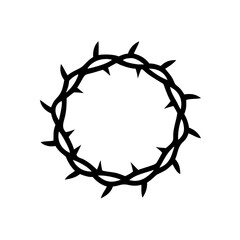Obraz premium Silhouette of crown of thorns, Jesus Christ wreath of thorns, Easter religious symbol of Christianity