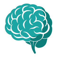 Stylized human brain silhouette illustration a conceptual representation of thought and intelligence isolated on white background