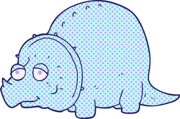 freehand drawn cartoon dinosaur in bright neon color