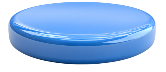 Blue Button 3D Clipart Image