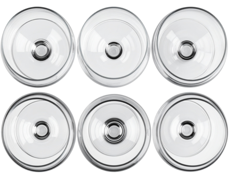  Set Top-Down View of Empty Crystal Wine Glass Showing Inner Contour – PNG Transparent