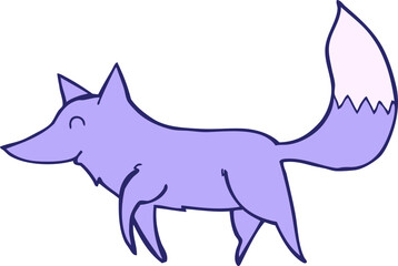 cartoon wolf in bright neon color