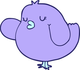 cartoon bird in bright neon color