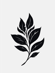 Minimalist Black Leaf Icon – Vector Design