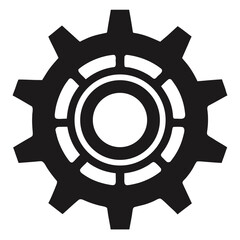 Industrial gear mechanism silhouette a mechanical component symbol isolated on white background