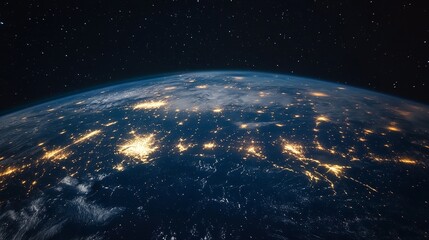 Earth from space at night city lights view hd wallpaper desktop background high resolution image silhouette
