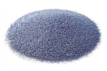 Gray granular material piled in a mound, isolated on white background