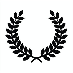 Black laurel wreath symbol victory symbol award emblem