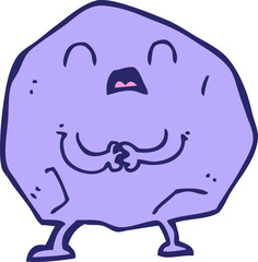 cartoon rock in bright neon color