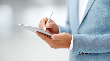 Business Tablet Use: Digital Signature, Device, Man