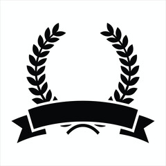 Laurel wreath with ribbon award banner